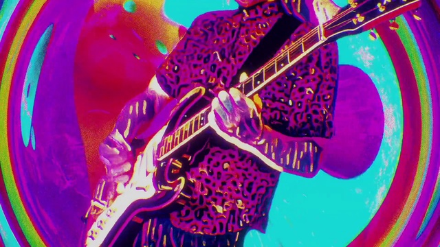 Video Reference: Musical instrument, Purple, Organism, Guitar accessory, Guitar, Violet, Magenta, Art, Electric blue, Pattern