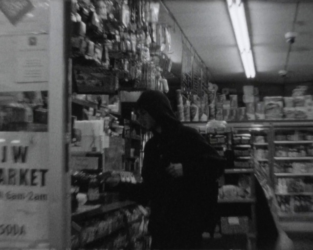 Video Reference: Shelf, Building, Black-and-white, Style, Retail, Publication, Customer, Shelving, Monochrome, Urban area