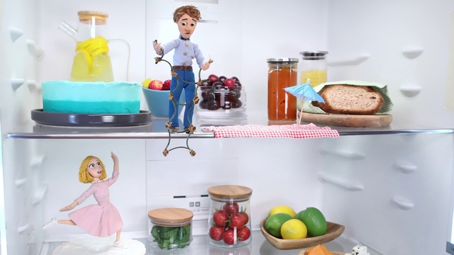 Video Reference: Product, Yellow, Toy, Shelving, Tableware, Pink, Shelf, Cake decorating supply, Art, Doll