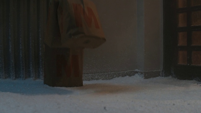 Video Reference: Snow, Sleeve, Wood, Grey, Tints and shades, Freezing, Flooring, Winter, Event, Darkness