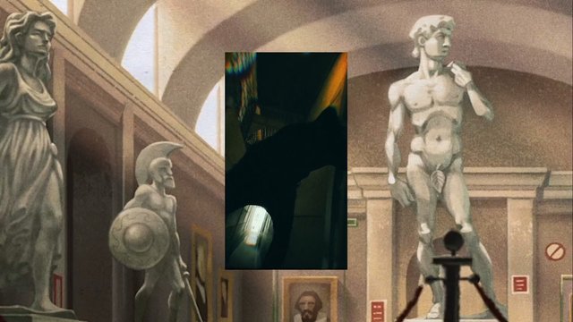 Video Reference: museum, statue, sculpture, classical, interior, arches, hall, exhibit, historic, art, indoor, gallery, overlay, vertical-video, architecture