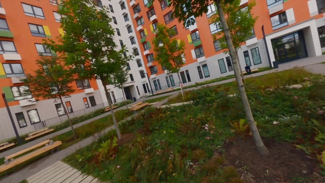 Video Reference: Plant, Building, Window, Property, Tree, Urban design, Road surface, Sidewalk, Residential area, Real estate