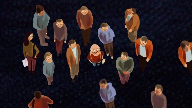 Video Reference: Facial expression, Orange, Organism, Gesture, Headgear, Font, Happy, Crowd, Art, Fun