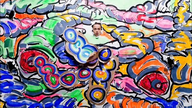 Video Reference: Paint, Art paint, Textile, Art, Painting, Font, Pattern, Rectangle, Creative arts, Visual arts