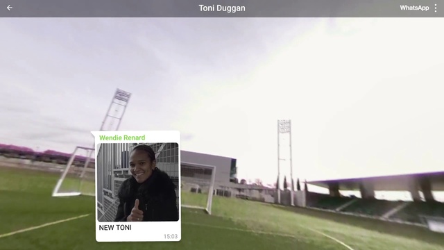 Video Reference: Sky, Font, Player, Soccer, Screenshot, Technology, Grass, Rectangle, Team sport, Display device
