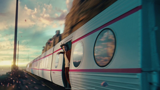 Video Reference: Train, Cloud, Sky, Rolling stock, Automotive lighting, Mode of transport, Plant, Track, Railway, Railroad car