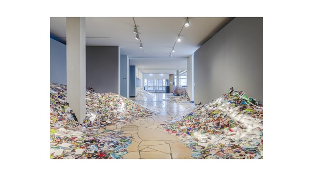 Video Reference: Rectangle, Fixture, Art, Flooring, Ceiling, Event, Glass, Paint, Composite material, Metal