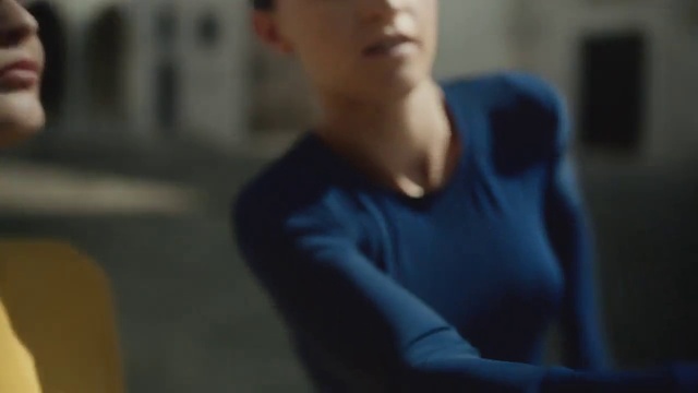 Video Reference: Arm, Shoulder, Mouth, Smile, Vision care, Neck, Jaw, Sleeve, T-shirt, Gesture