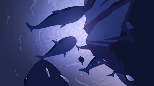 Video Reference: Water, Azure, Fin, Underwater, Fish, Electric blue, Marine biology, Font, Marine mammal, Art