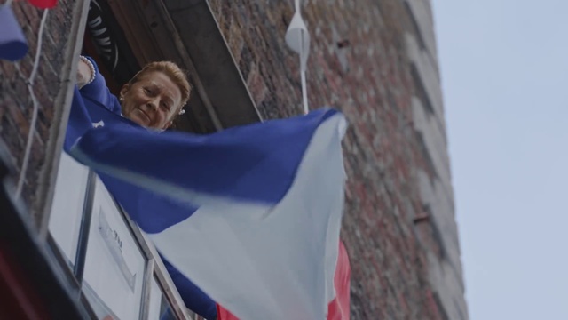 Video Reference: Azure, Textile, Sky, Electric blue, Event, Smile, Flag, Wood, Facade, Fun