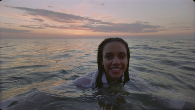 Video Reference: Hair, Water, Cloud, Smile, Head, Sky, Eye, People in nature, Flash photography, Happy