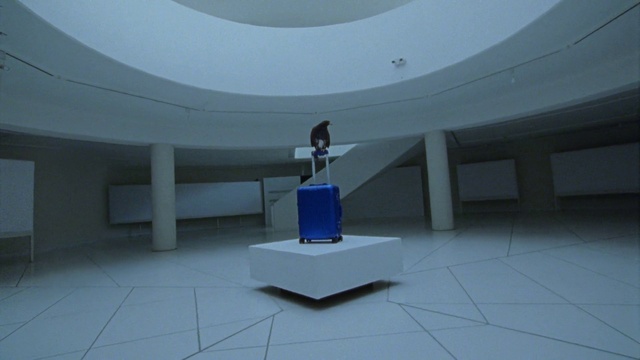 Video Reference: Building, Flooring, Art, Space, Sky, Electric blue, Sculpture, Ceiling, Room, Gadget