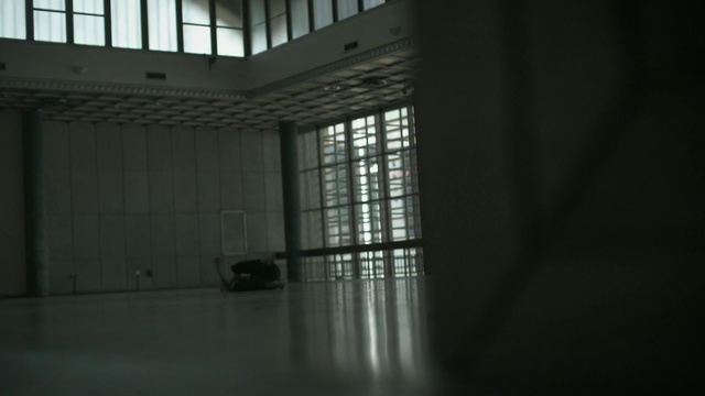 Video Reference: Building, Wood, Fixture, Window, Flooring, Tints and shades, Glass, Hall, Metal, Darkness