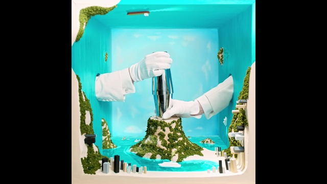 Video Reference: Green, Azure, Blue, Sleeve, Organism, Aqua, Art, Font, Electric blue, Rectangle