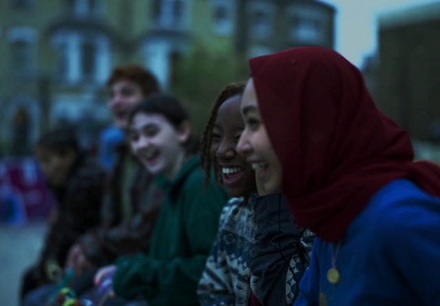 Video Reference: Smile, Happy, Jacket, Fun, Crowd, City, Leisure, Event, Recreation, T-shirt