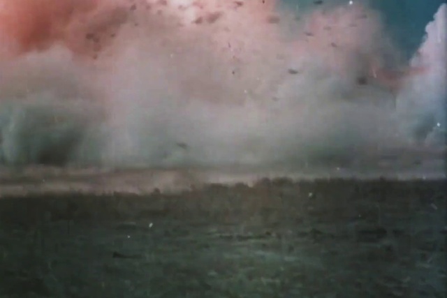 Video Reference: Cloud, Atmosphere, Water, Sky, Natural landscape, Painting, Hot spring, Cumulus, Landscape, Fog