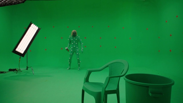Video Reference: Green, Light, Chair, Interior design, Line, Tripod, Art, Space, Event, Grass