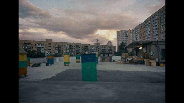 Video Reference: Cloud, Sky, Building, Window, Architecture, Asphalt, Road surface, Urban design, City, Morning