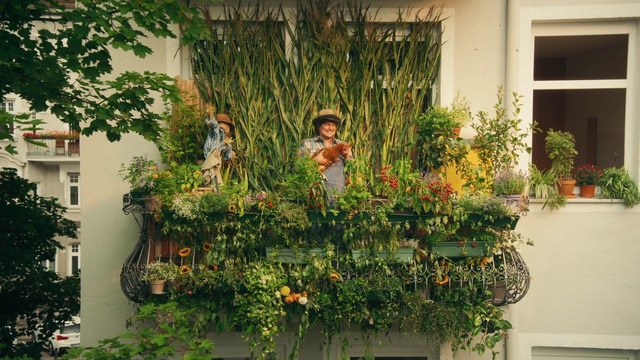 Video Reference: Flower, Plant, Property, Leaf, Flowerpot, Botany, Building, Orange, Window, Vegetation