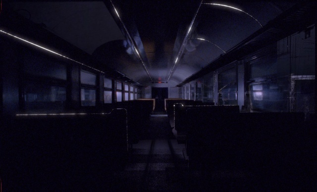 Video Reference: Grey, City, Electricity, Darkness, Symmetry, Space, Public transport, Door, Electric blue, Monochrome