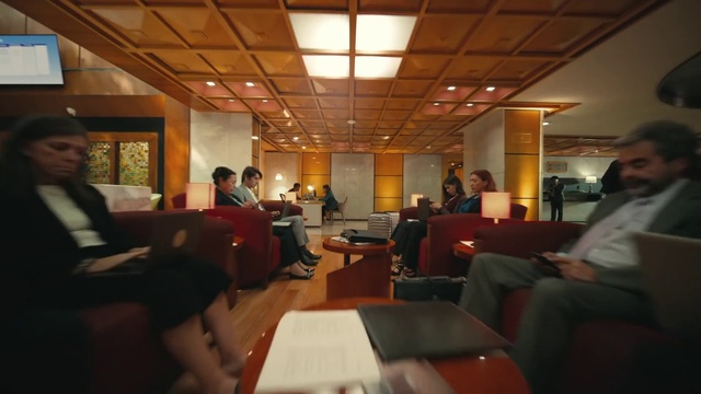Video Reference: Furniture, Comfort, Interior design, Building, Chair, Table, Event, Suit, Conversation, Conference hall