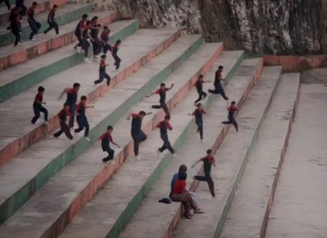 Video Reference: Urban design, Red, Sidewalk, Recreation, Leisure, City, Flooring, Art, Concrete, Fun