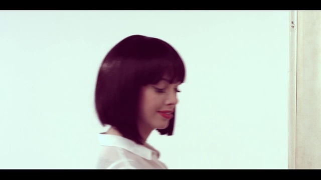 Video Reference: Eyelash, Jaw, Flash photography, Gesture, Wings, Smile, Happy, Bangs, Layered hair, Black hair