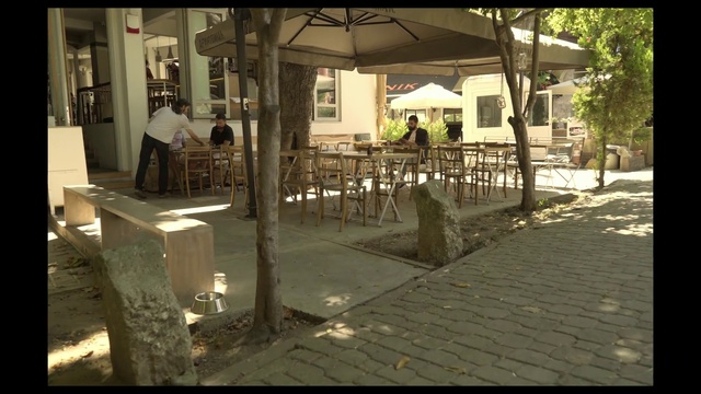 Video Reference: Table, Plant, Road surface, Shade, City, Tints and shades, Tree, Wood, Flooring, Chair