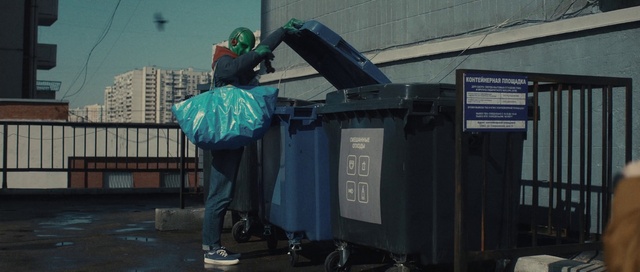 Video Reference: Waste containment, Waste container, Asphalt, Workwear, Gas, Building, Electric blue, Waste collector, Recycling bin, Machine