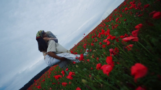 Video Reference: Flower, Cloud, Plant, Sky, Ecoregion, People in nature, Petal, Happy, Grass, Agriculture