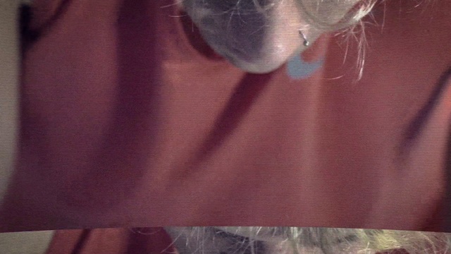 Video Reference: Window, Neck, Wood, Pink, Wall, Magenta, T-shirt, Tints and shades, Electric blue, Window treatment