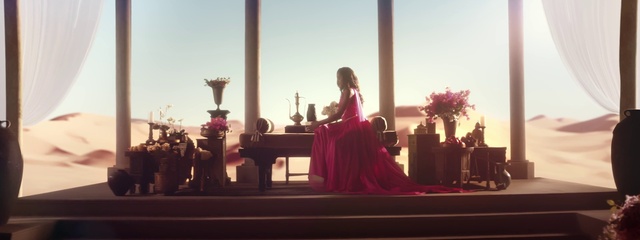 Video Reference: Sky, Plant, Purple, Dusk, Event, Formal wear, Tree, Stage, Magenta, Entertainment