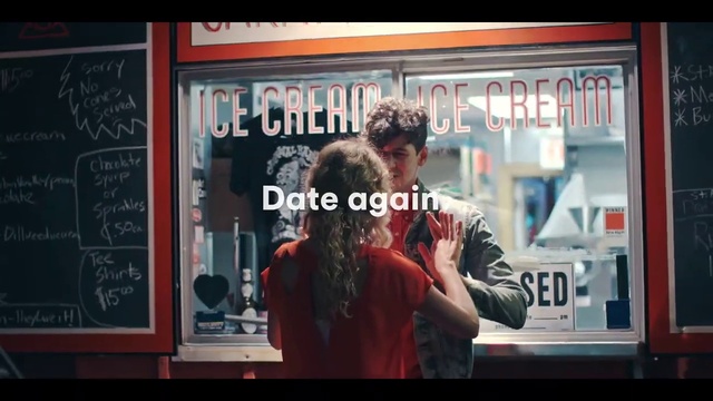 Video Reference: Window, Gesture, Street fashion, Font, Electronic device, Happy, Advertising, Retail, T-shirt, Romance