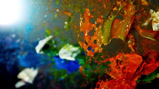 Video Reference: Liquid, People in nature, Orange, Organism, Grass, Tints and shades, Natural landscape, Sky, Art, Electric blue