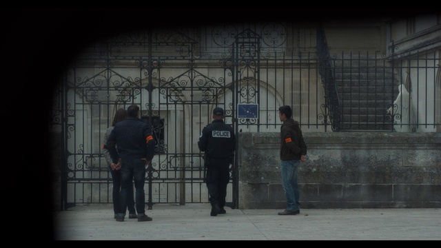 Video Reference: Footwear, Trousers, Jeans, Grey, Tints and shades, Symmetry, Facade, Darkness, Pedestrian, Arch