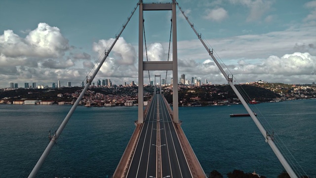 Video Reference: Cloud, Water, Sky, Infrastructure, Cable-stayed bridge, Bridge, Girder bridge, Lake, Horizon, Suspension bridge