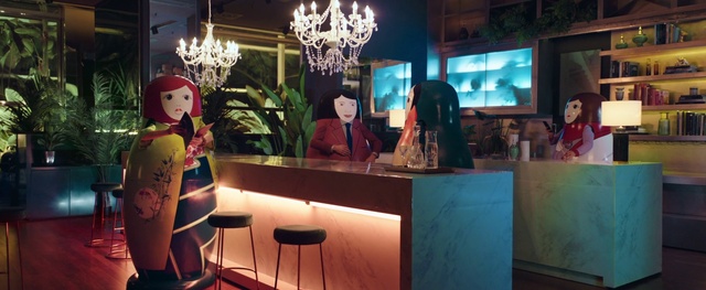 Video Reference: Fashion, Lighting, Interior design, Plant, Houseplant, Television, Leisure, Event, Building, Suit