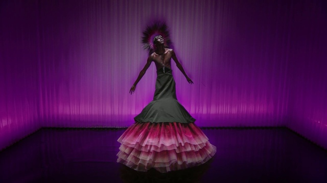 Video Reference: Purple, Dress, Flash photography, Dance, Violet, Pink, Performing arts, Art, Entertainment, Magenta