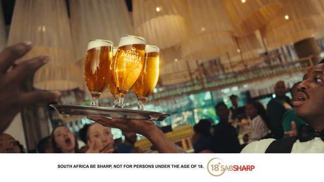 Video Reference: beer, bar, restaurant, waiter, tray, alcohol, pint, party, cheers, indoor, crowd, amber, service, drink, adults, warning