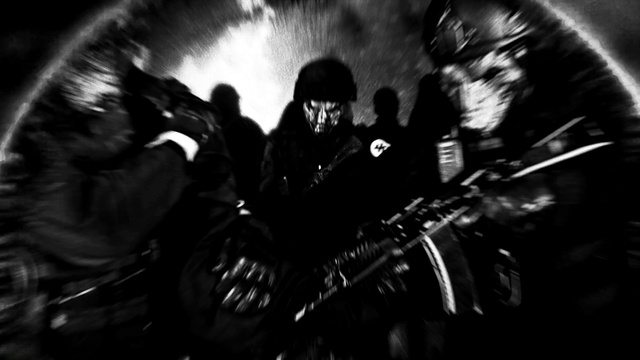 Video Reference: Drum, Musician, Band plays, Musical instrument, Membranophone, Flash photography, Music, Style, Black-and-white, Concert