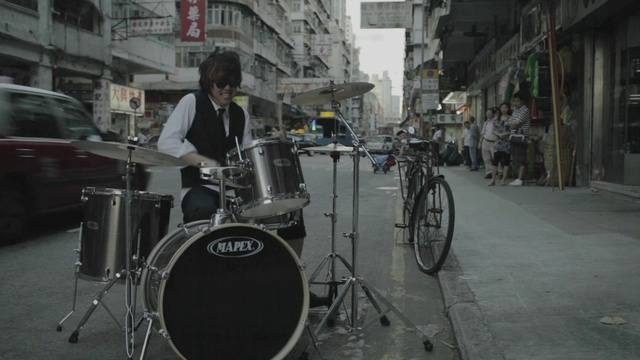 Video Reference: Membranophone, Bicycle, Idiophone, Drum, Musical instrument, Bicycles--Equipment and supplies, Cymbal, Tire, Drumhead, Wheel