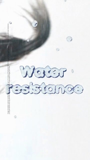 Video Reference: water, water resistance, text, typography, droplets, white background, abstract, bubble letters, minimal, graphic design, ad
