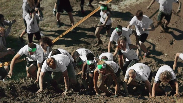 Video Reference: Green, Shorts, Plant, T-shirt, Geological phenomenon, Event, Blue-collar worker, Fun, Recreation, Team