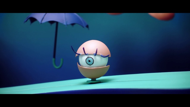 Video Reference: Umbrella, Cartoon, Art, Font, Display device, Automotive design, Electric blue, Recreation, Indoor games and sports, Fashion accessory