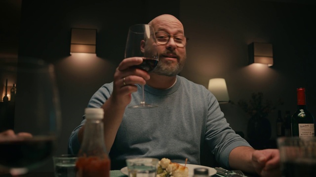 Video Reference: Tableware, Beard, Vision care, Drinkware, Eyewear, Flash photography, Facial hair, Drink, Alcoholic beverage, Fun