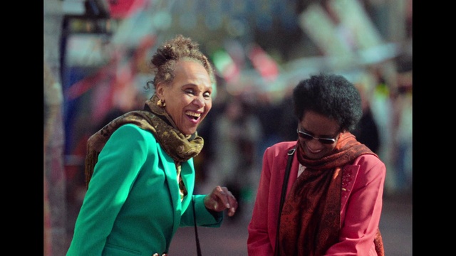 Video Reference: Outerwear, Smile, Gesture, Happy, Magenta, Event, Scarf, Fun, Street, Conversation