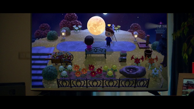 Video Reference: World, Purple, Rectangle, Entertainment, Art, Font, Technology, Event, Display device, Space