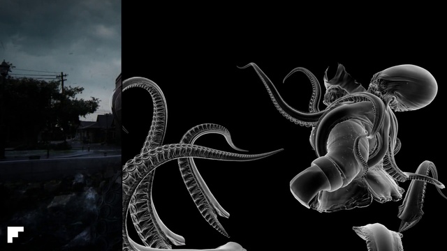 Video Reference: Font, Art, Tints and shades, Sky, Cloud, Tree, Visual arts, Pattern, Darkness, Event