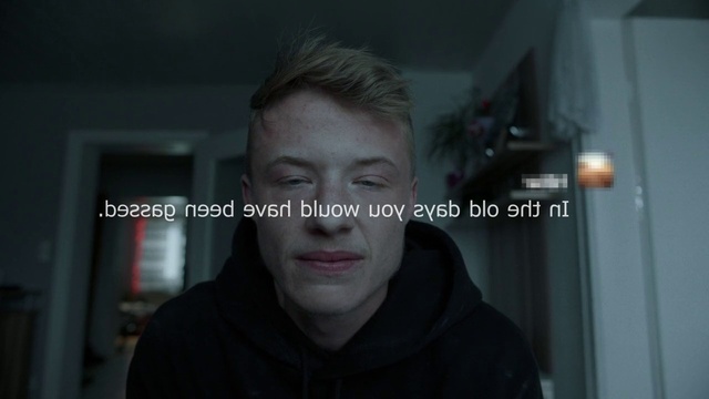 Video Reference: Eyebrow, Eyelash, Flash photography, Jaw, Font, Eyewear, Darkness, Screenshot, Wrinkle, Portrait photography