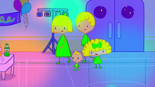 Video Reference: Vertebrate, World, Cartoon, Product, Purple, Organism, Art, Happy, Mammal, Font